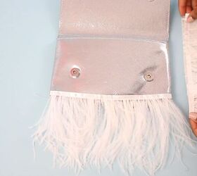 make a diy feather clutch in just 3 super simple steps, Black feather clutch purse