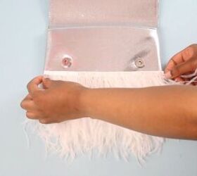 make a diy feather clutch in just 3 super simple steps, White feather clutch bag