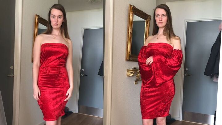 see this amazing transformation stunning diy dress from a tablecloth, Stunning and sexy DIY dress