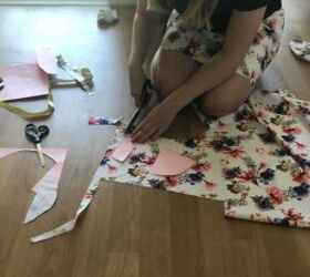 sew a beautiful summer dress from scratch no pattern required, Cut around the bra cup