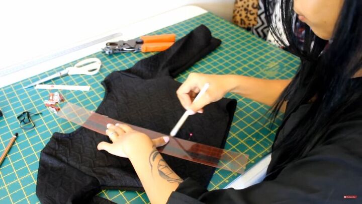 make these gorgeous lace up shoes top with a few materials, Measure the slit