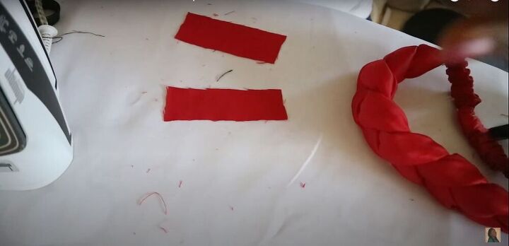 Cut two small fabric strips
