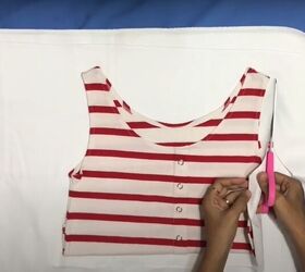 how to make sew a babydoll dress pattern step by step, Using a tank top for the babydoll dress pattern