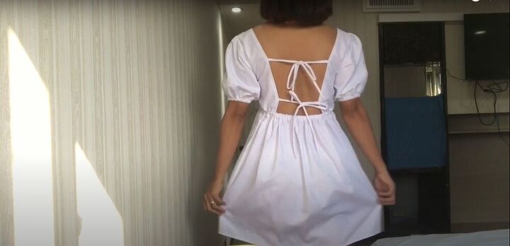 how to make sew a babydoll dress pattern step by step, Back view
