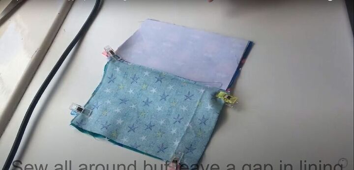 easy zipper pouch sewing tutorial, Pin and sew all the edges