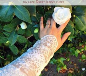 Refashion | DIY Upcycled Waffle Knit Top With Lace Insert Sleeve Cuffs