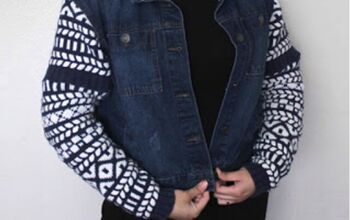 Refashion | Jean Jacket And Vintage Chunky Knit Sweater Mashup