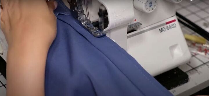 classy cardigan dress sewing tutorial, Serge the neckband