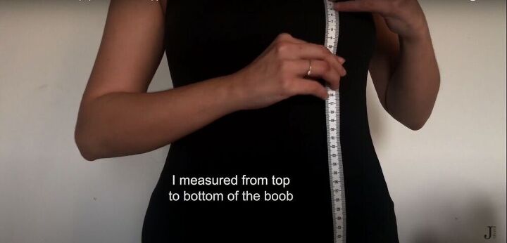 how to make a cute diy milkmaid top out of an old t shirt, Measure your bust top to bottom