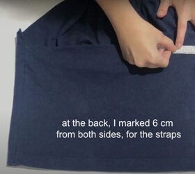 how to make a cute diy milkmaid top out of an old t shirt, Pin the straps in place