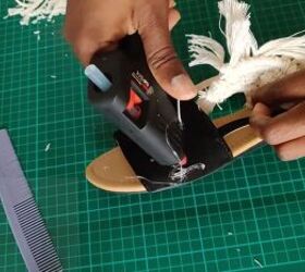 prep for warmer weather with this cute sandal diy, Apply the glue