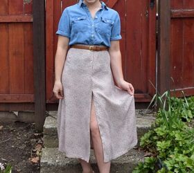 fashion revolution week simple dress to midi skirt refashion