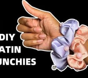 quick and easy diy satin hair scrunchies, Easy satin hair scrunchie pattern