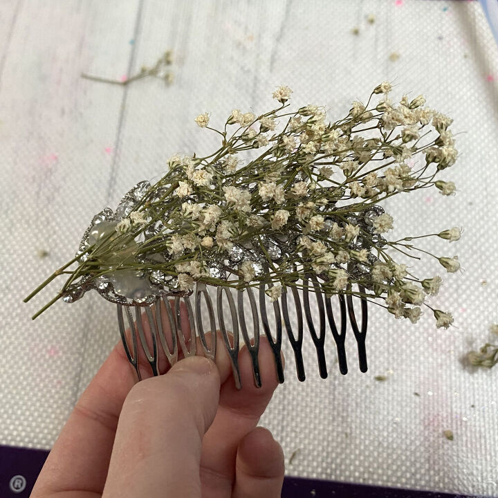 easy diy dried flower hair slide tutorial