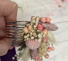 easy diy dried flower hair slide tutorial