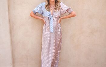 How To: Silky Tie-Up Front Maxi Dress With Shirred Puff Sleeves