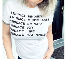 sharing 6 different graphic tees for spring and summer, Positive vibes graphic tee