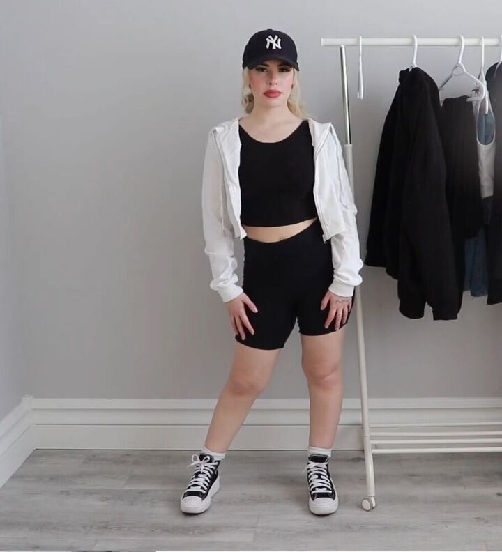 how to style platform converse sneakers 6 cute outfit ideas, Athleisure platform Converse outfit