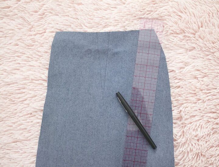 anchor print faux wrap ruffle skirt