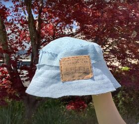 how to make a bucket hat out of jeans in 5 simple steps, DIY denim bucket hat