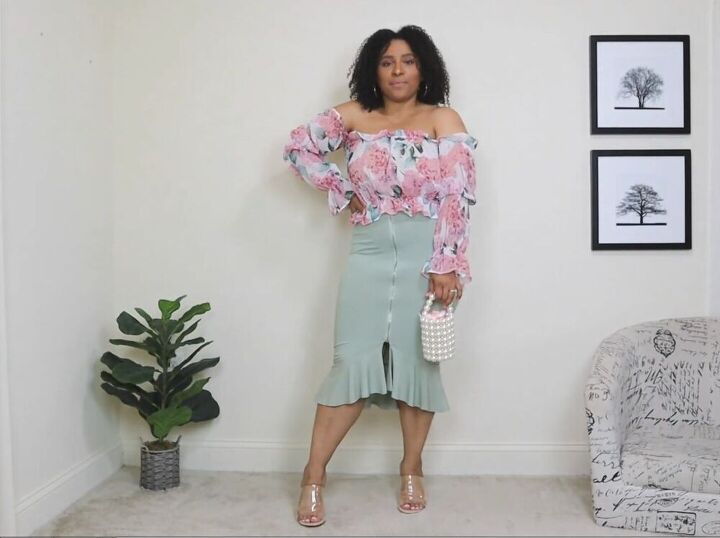 how to style a midi skirt for spring, Basic midi skirt style