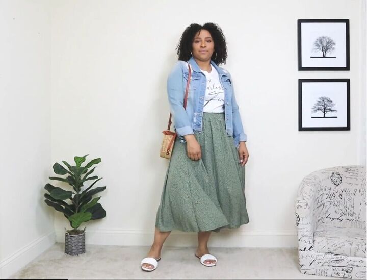 how to style a midi skirt for spring, Spring midi skirt style