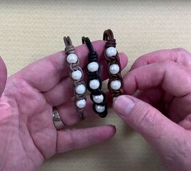 make your own leather and pearl bracelet