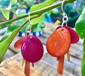 earrings transformed from eco friendly nuts, Tagua nut earrings