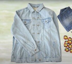 pretty flower crystals on a diy jean jacket, Make a DIY jean jacket
