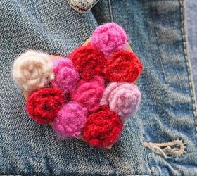 Cute Heart Shape Brooch Out of Old Sweaters