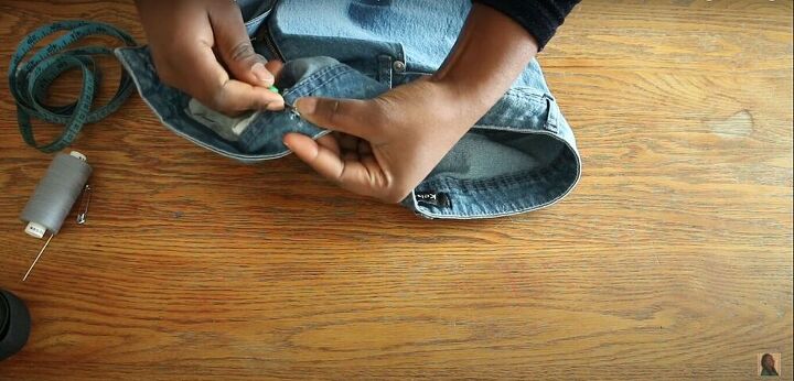 quick fix how to take in jeans, Take in jeans waist