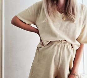 how to comfy loose t shirt shorts lounge set