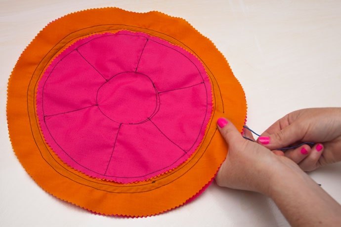 round drawstring bag sewing pattern with pockets