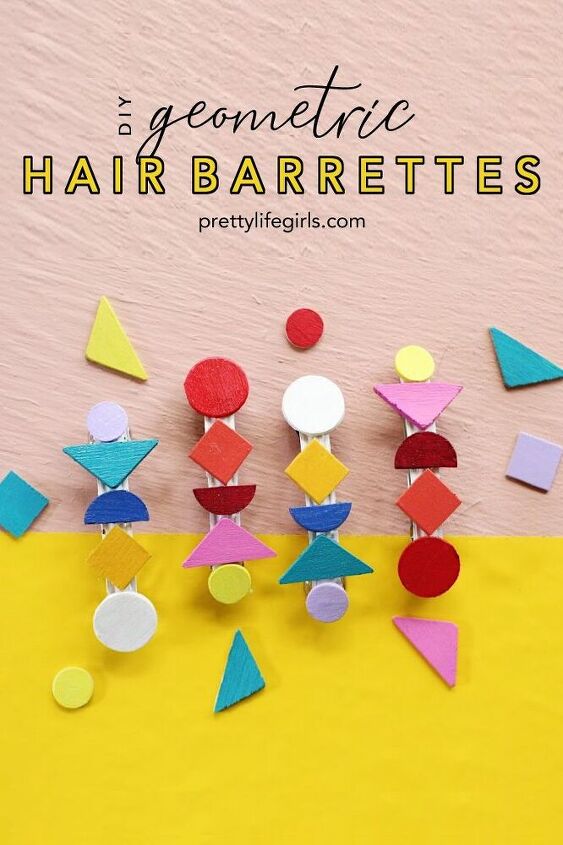diy geometric hair barrettes