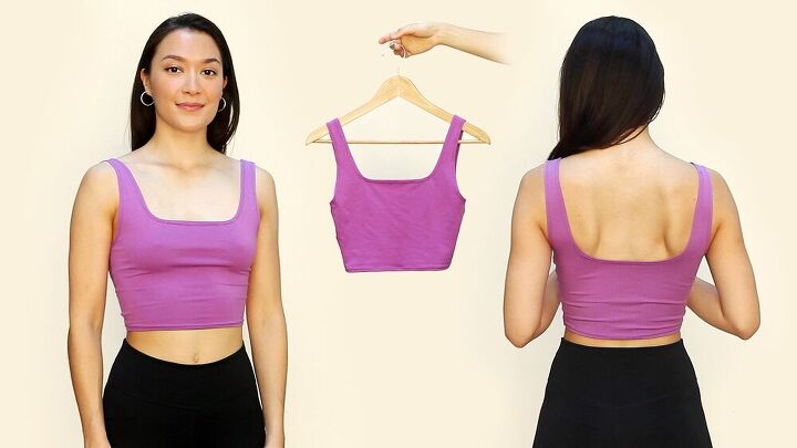 how to make a simple square neck crop top