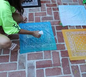She put a bunch of bandanas on her patio to make something surprisingly beautiful