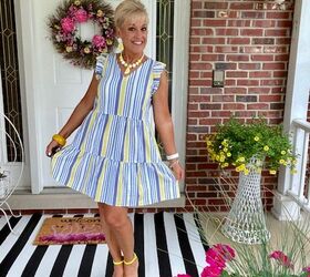 lemon print summer styling, Striped Dress Loft Neon Yellow Sandals Amazon