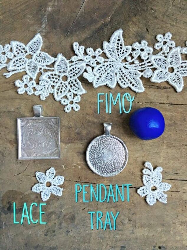 lace and clay pendant diy