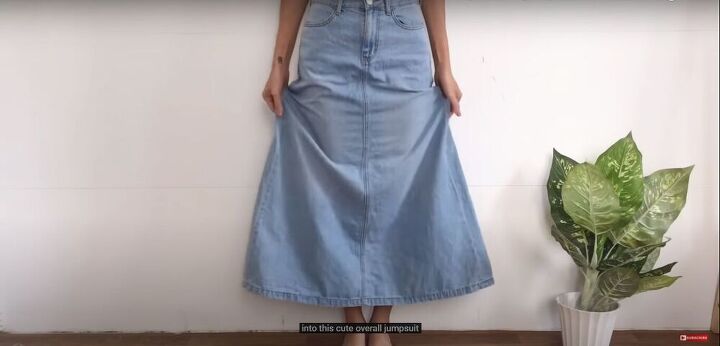transform a denim skirt into a diy jumpsuit, Make a DIY jumpsuit