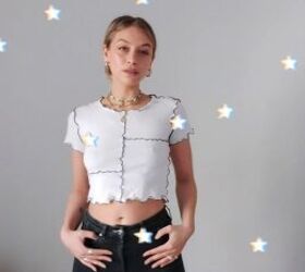 how to upcycle a plain white tee, Easy DIY patchwork top