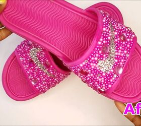heres how to make these exquisite rhinestone nike slides