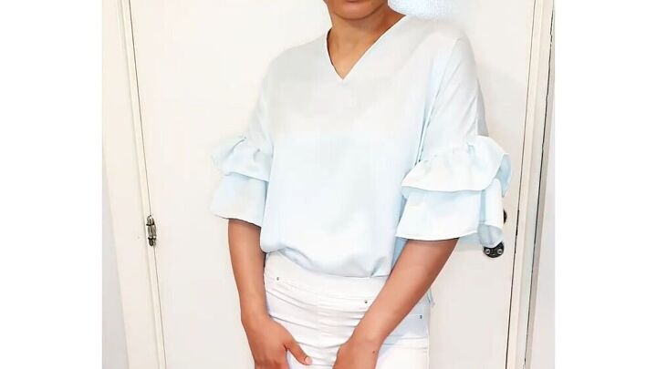 make a flattering diy blouse with ruffled sleeves