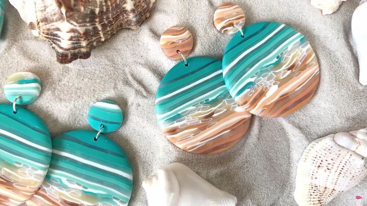 learn how to make these beautiful sea foam clay earrings
