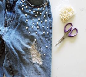 make your own pearl accent jeans