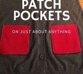 sew a patch pocket on anything, Upgrade an old sweater with new pockets