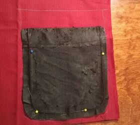sew a patch pocket on anything, Pin old pocket to new fabric and trace
