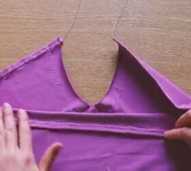 how to make a halter neck mini dress, Folding the hems