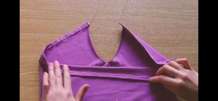 how to make a halter neck mini dress, Folding the hems