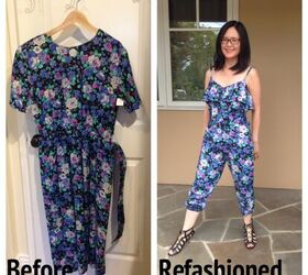 Refashion: Frumpy Floral Dress to Strappy Summer Jumpsuit