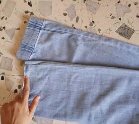 upcycle alert cut patch denim jeans, Make patch denim jeans